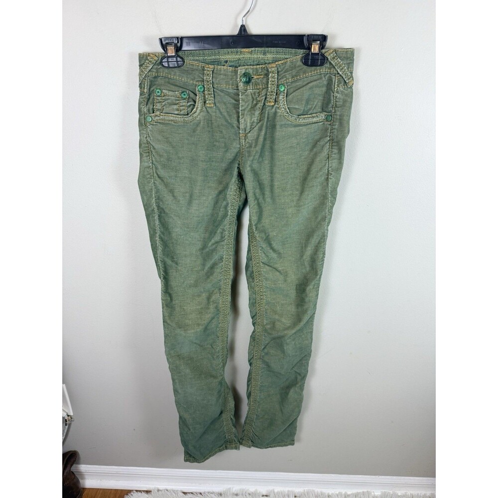 Y2K Vintage Stitch’s Green Corduroy Jeans Authentic Denim 30 X 31 Low Rise